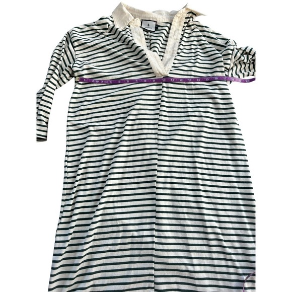 Tuckernuck Green Stripe Ashton Polo Dress Collar Green White Tunic Medium - Picture 7 of 10